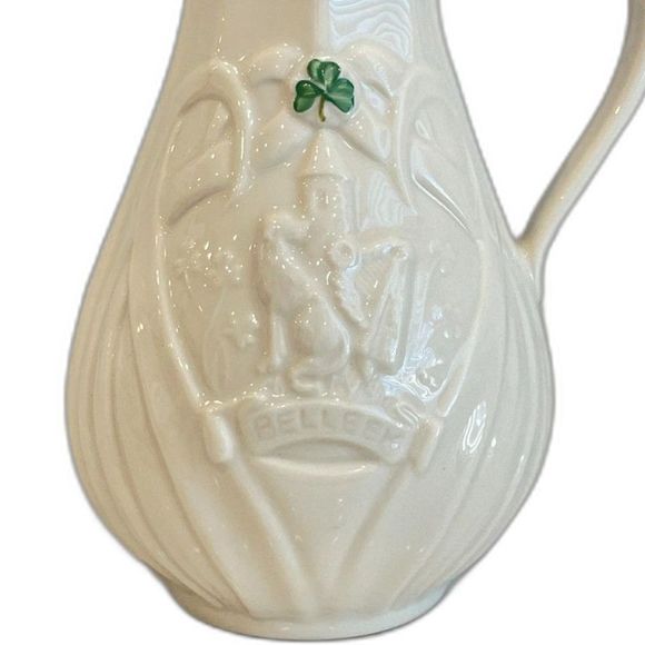 Belleek Ireland Ivory Porcelain Pitcher Embossed Trademark Logo 2018 Edition Pc - Picture 3 of 8